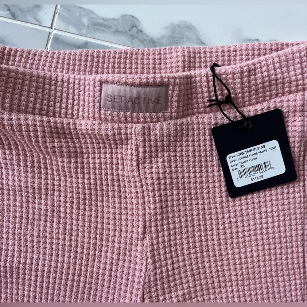 SET Active Blush Waffle Knit Bottoms